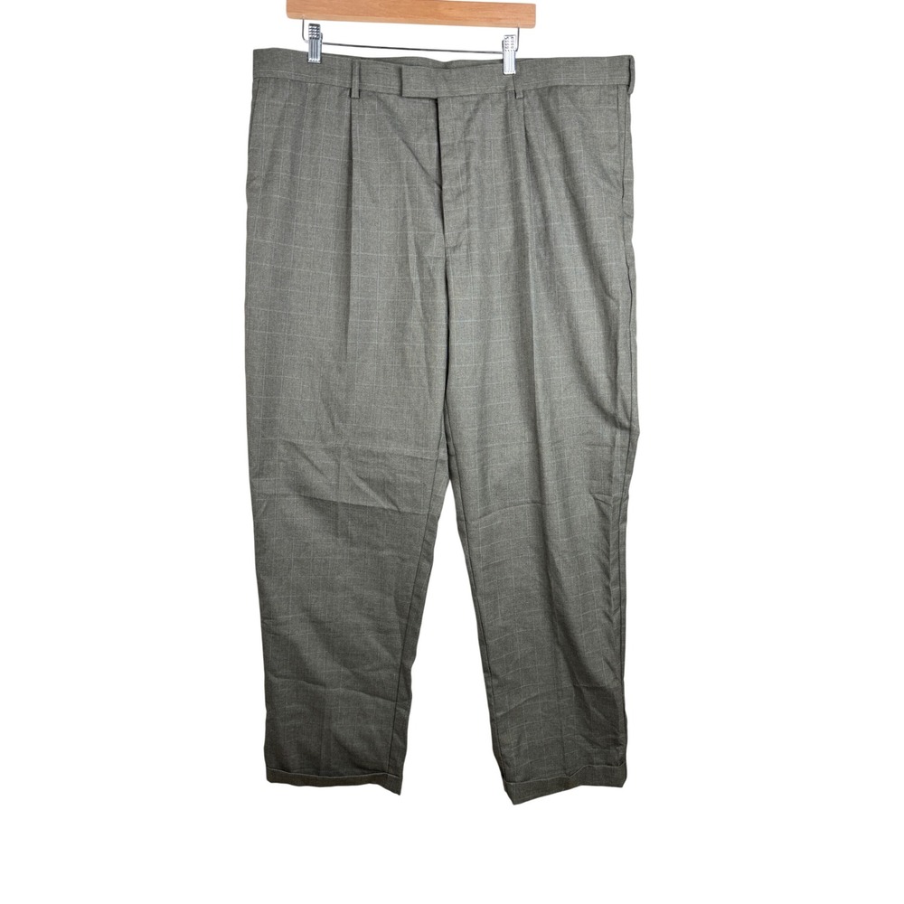 NWT Perry Ellis Men's Classic Fit Pleated Dress Pants size 42/34 Gray Square